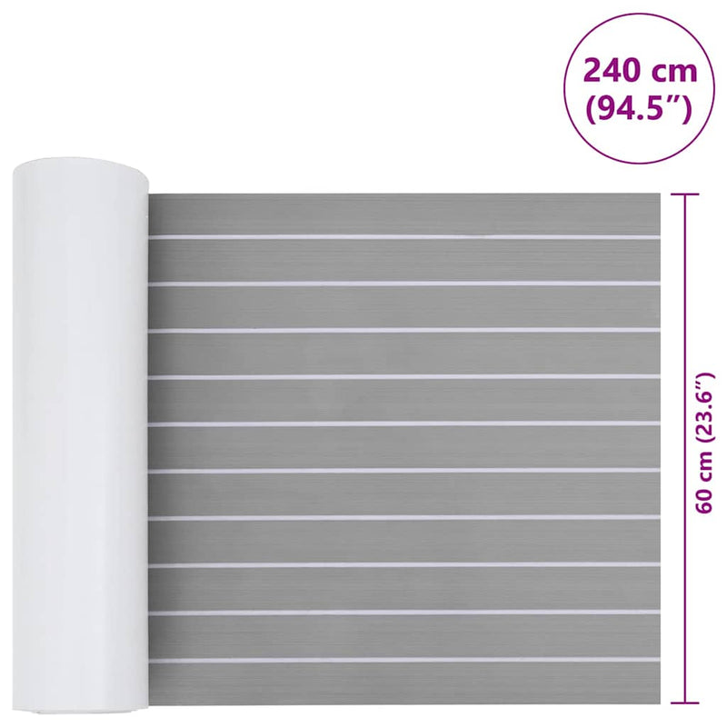 vidaXL Csónak padló Világosszürke és fehér 240 x 60 cm EVA hab