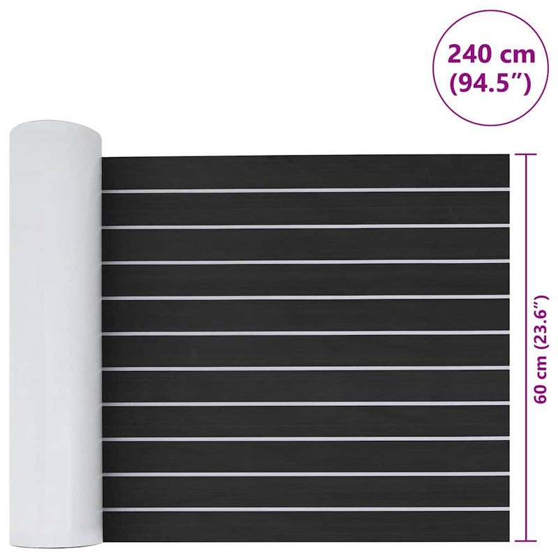 vidaXL Csónak padló sötétszürke és fehér 240 x 60 cm EVA hab