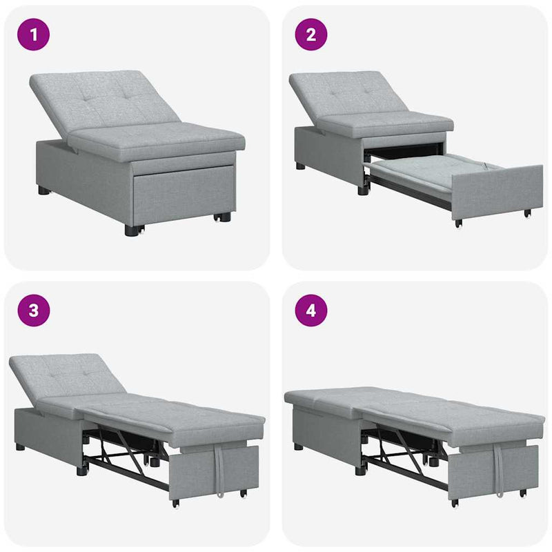 vidaXL Kanapéágy Világosszürke 194 x 67 x 37 cm szövet