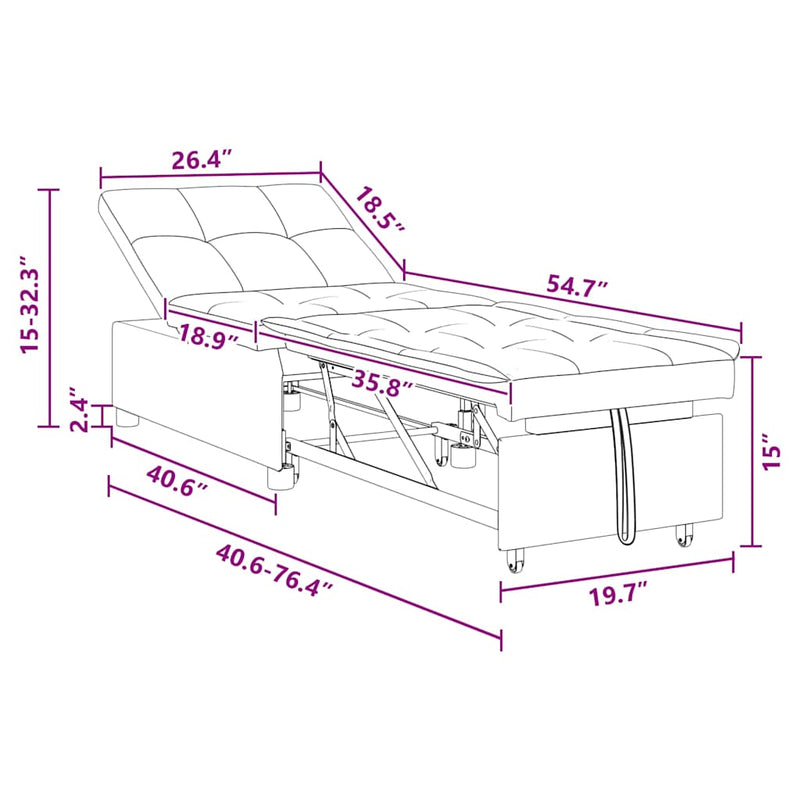 vidaXL Kanapéágy Világosszürke 194 x 67 x 37 cm szövet