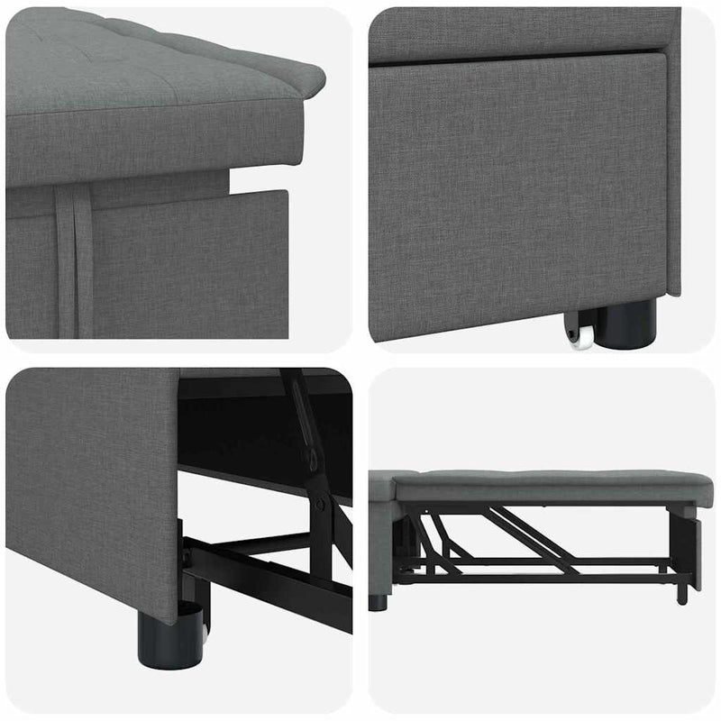 vidaXL Kanapéágy Sötétszürke 194 x 67 x 37 cm szövet