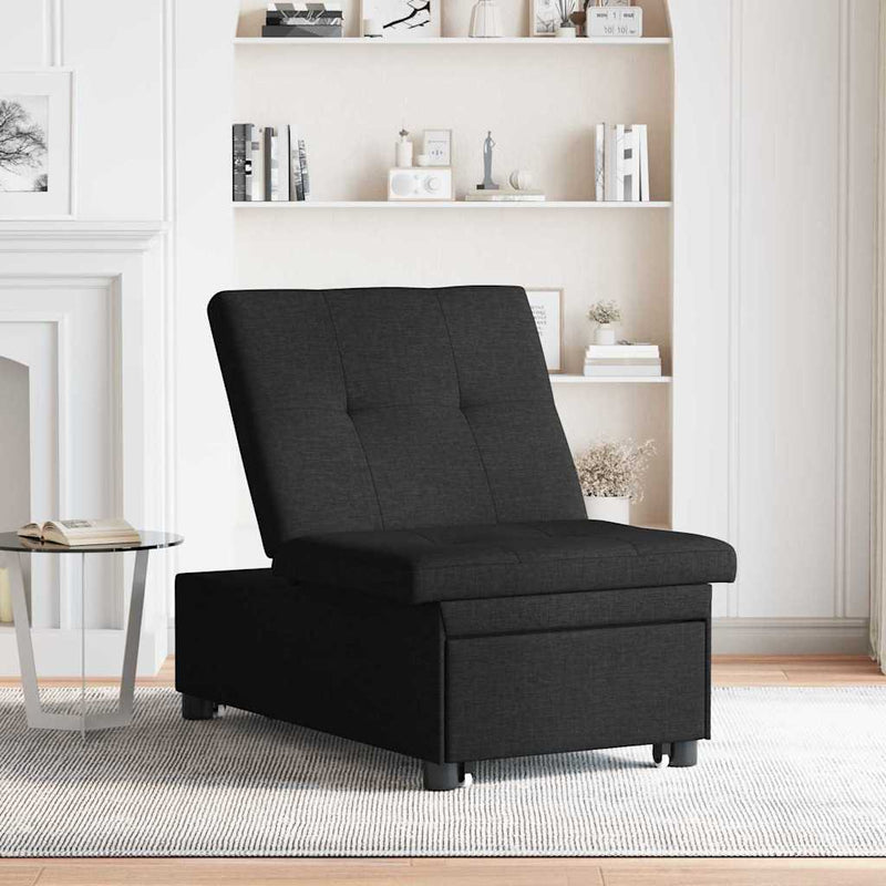 vidaXL Kanapéágy Fekete 194 x 67 x 37 cm szövet