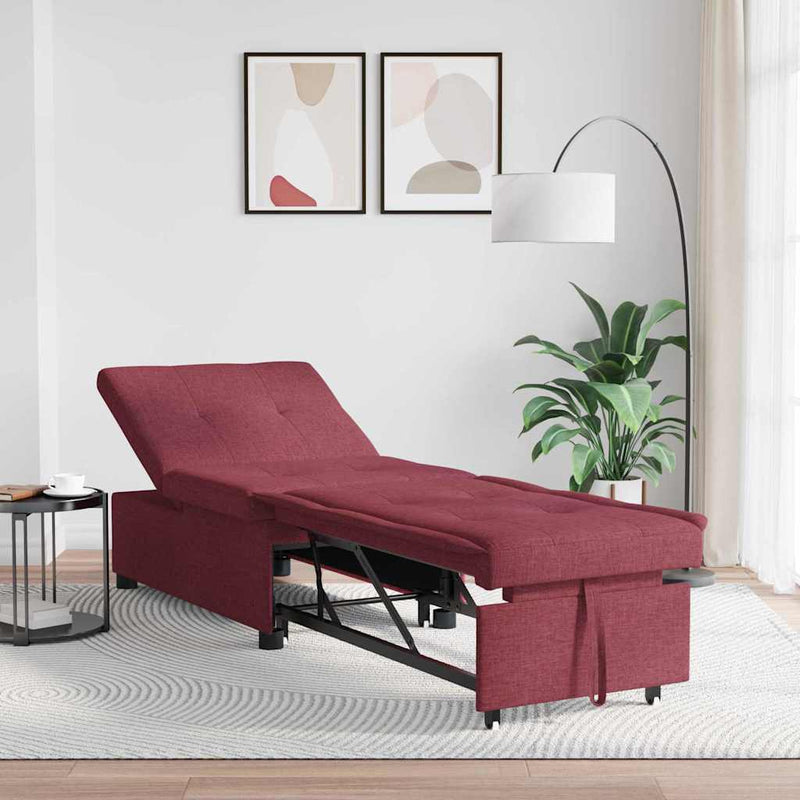 vidaXL Kanapéágy Piros 194 x 67 x 37 cm szövet
