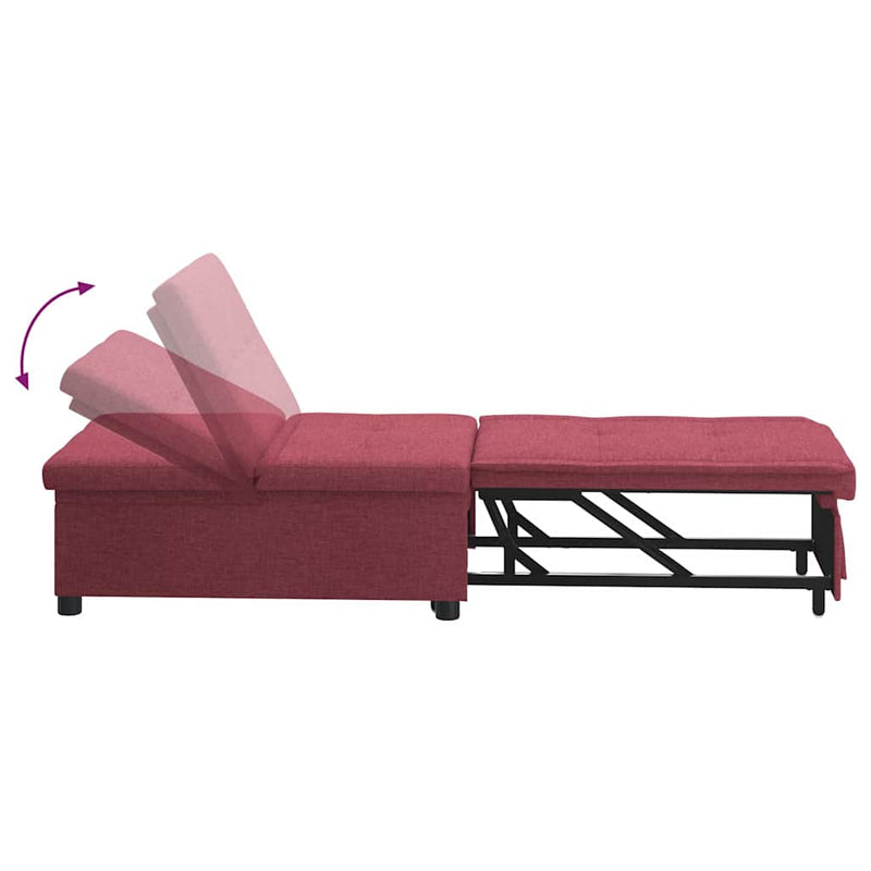 vidaXL Kanapéágy Piros 194 x 67 x 37 cm szövet