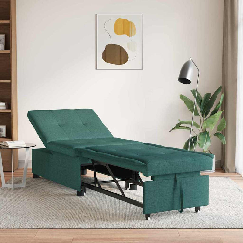 vidaXL Kanapéágy Sötétzöld 194 x 67 x 37 cm szövet