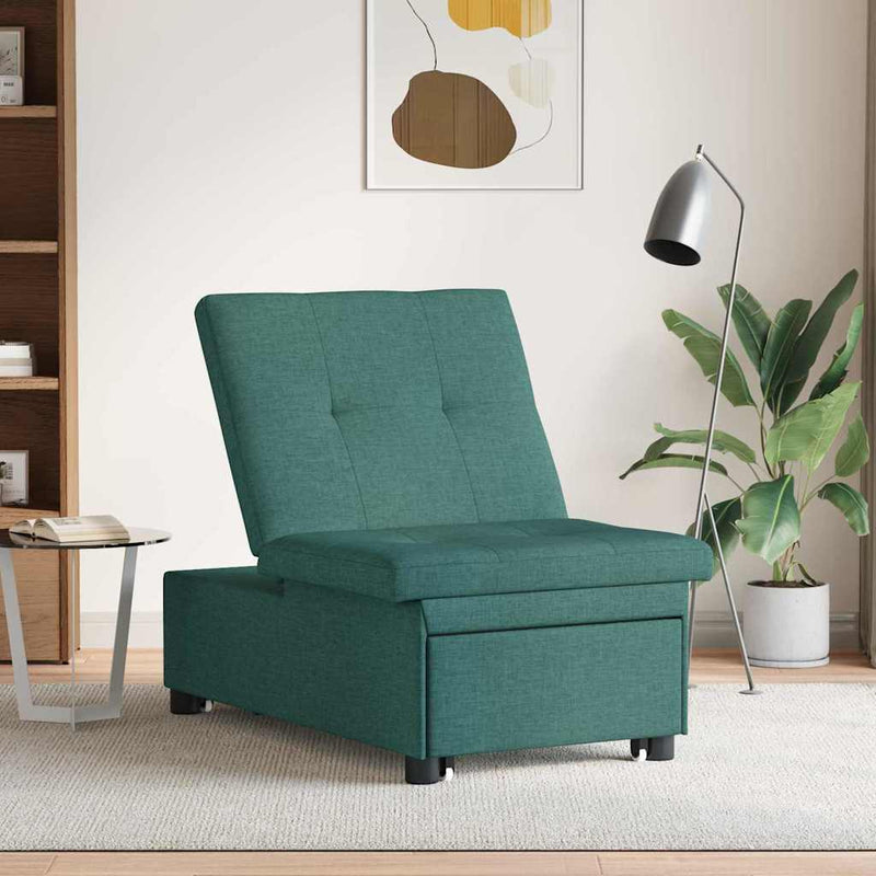 vidaXL Kanapéágy Sötétzöld 194 x 67 x 37 cm szövet