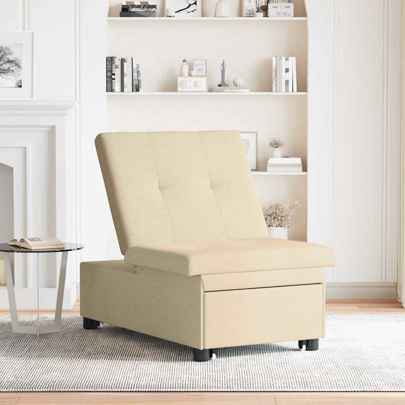 vidaXL Kanapéágy Krém 194 x 67 x 37 cm szövet