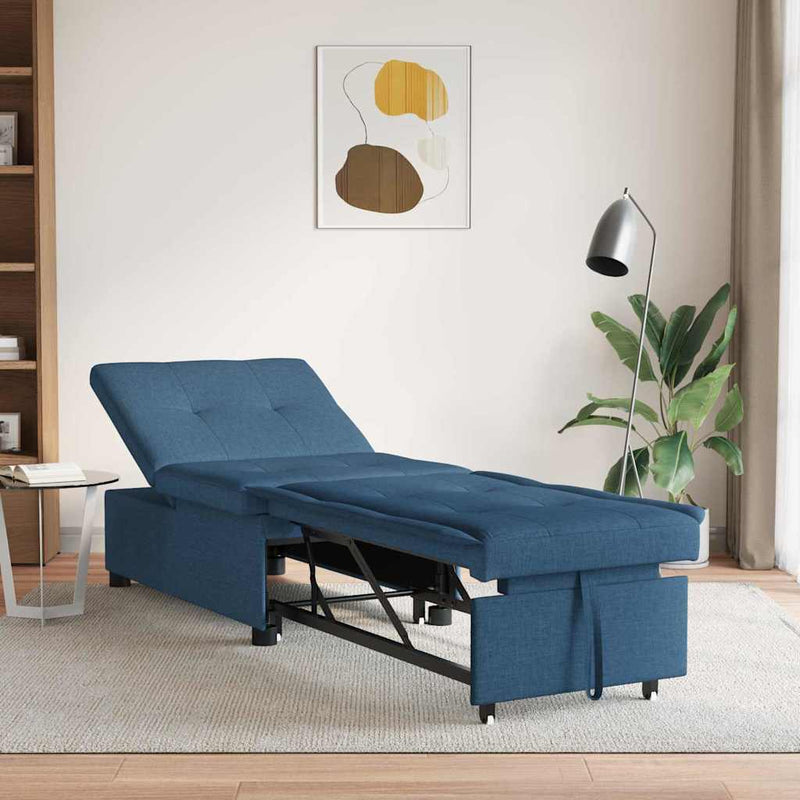 vidaXL Kanapéágy Kék 194 x 67 x 37 cm szövet