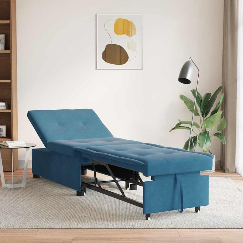 vidaXL Kanapéágy Kék 67 x 194 x 38 cm Bársony