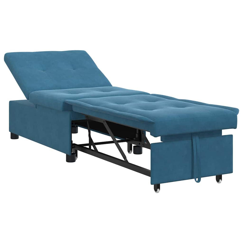 vidaXL Kanapéágy Kék 67 x 194 x 38 cm Bársony