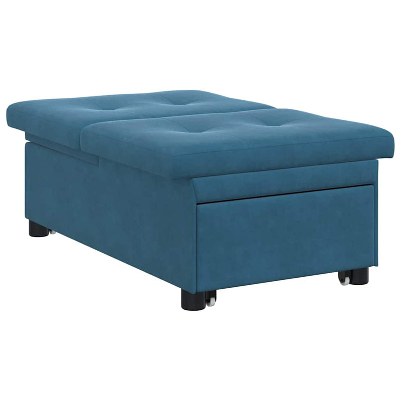 vidaXL Kanapéágy Kék 67 x 194 x 38 cm Bársony