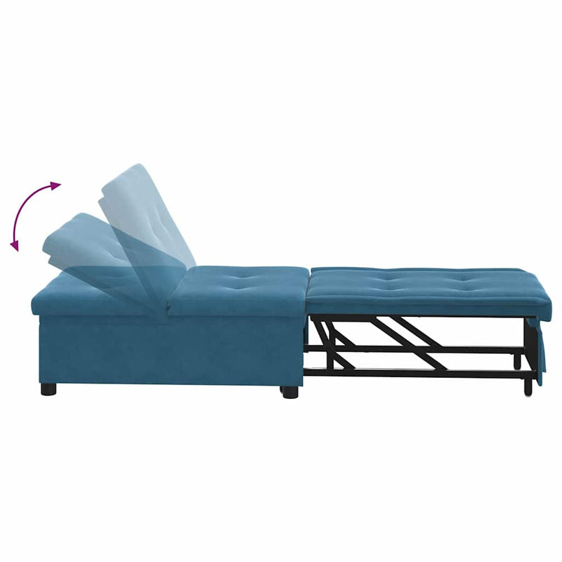 vidaXL Kanapéágy Kék 67 x 194 x 38 cm Bársony