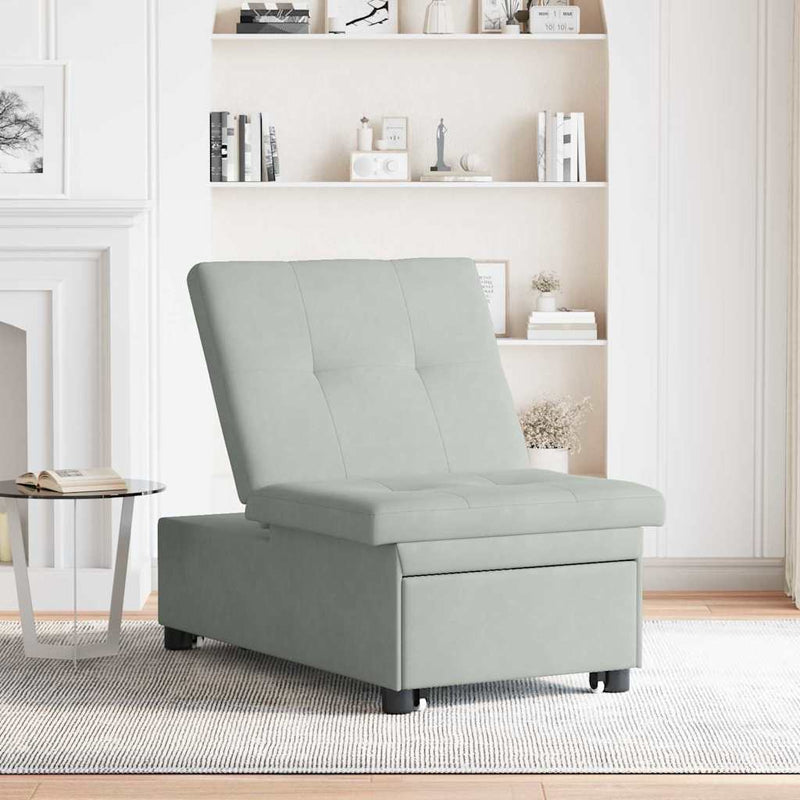vidaXL Kanapéágy Világosszürke 67 x 194 x 38 cm Bársony