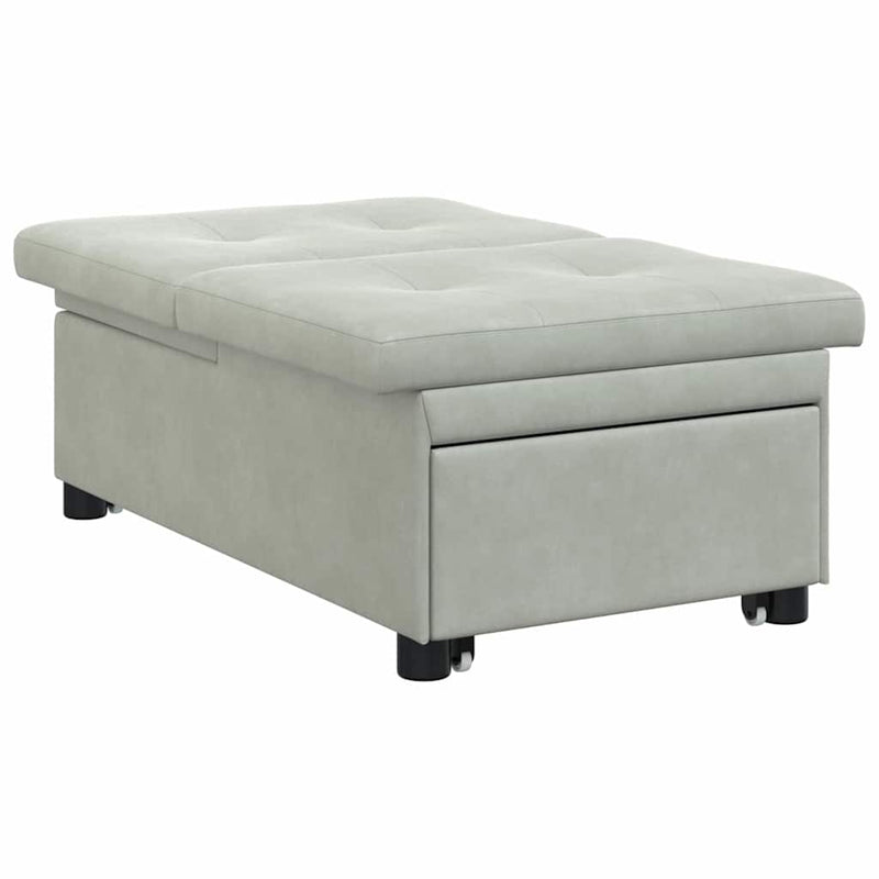 vidaXL Kanapéágy Világosszürke 67 x 194 x 38 cm Bársony