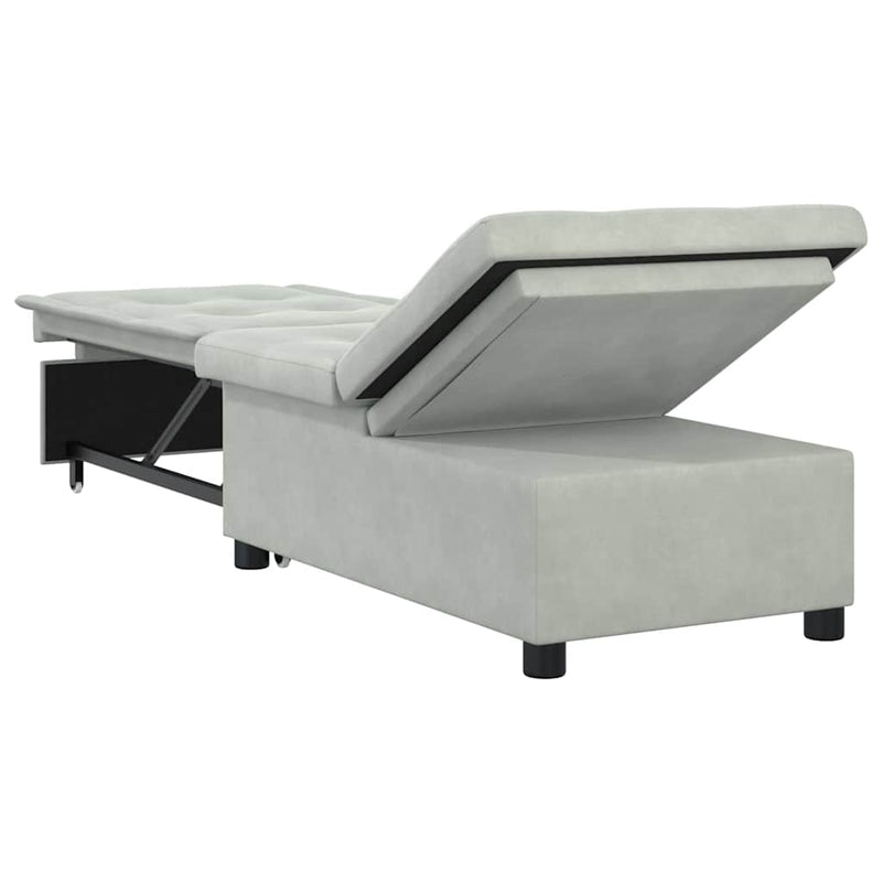 vidaXL Kanapéágy Világosszürke 67 x 194 x 38 cm Bársony