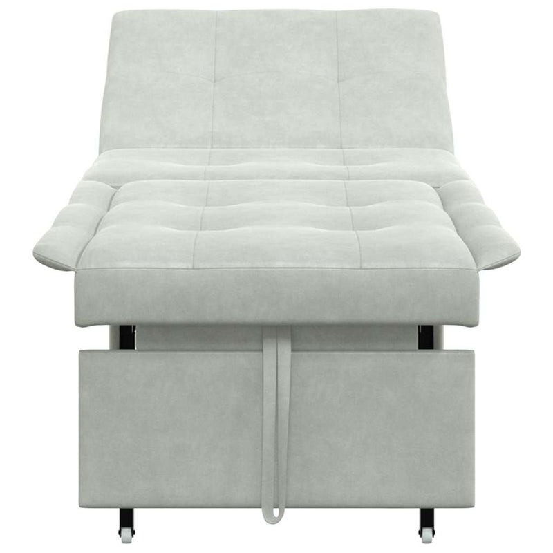 vidaXL Kanapéágy Világosszürke 67 x 194 x 38 cm Bársony