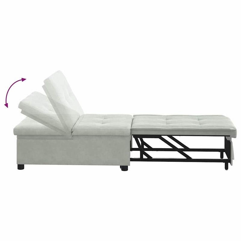 vidaXL Kanapéágy Világosszürke 67 x 194 x 38 cm Bársony