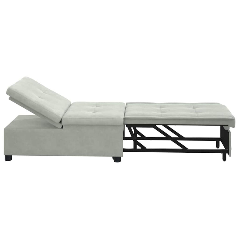vidaXL Kanapéágy Világosszürke 67 x 194 x 38 cm Bársony