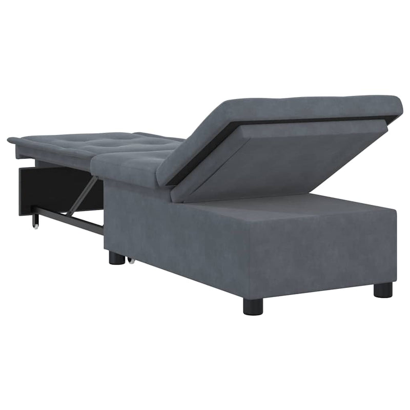 vidaXL Kanapéágy Sötétszürke 67 x 194 x 38 cm Bársony