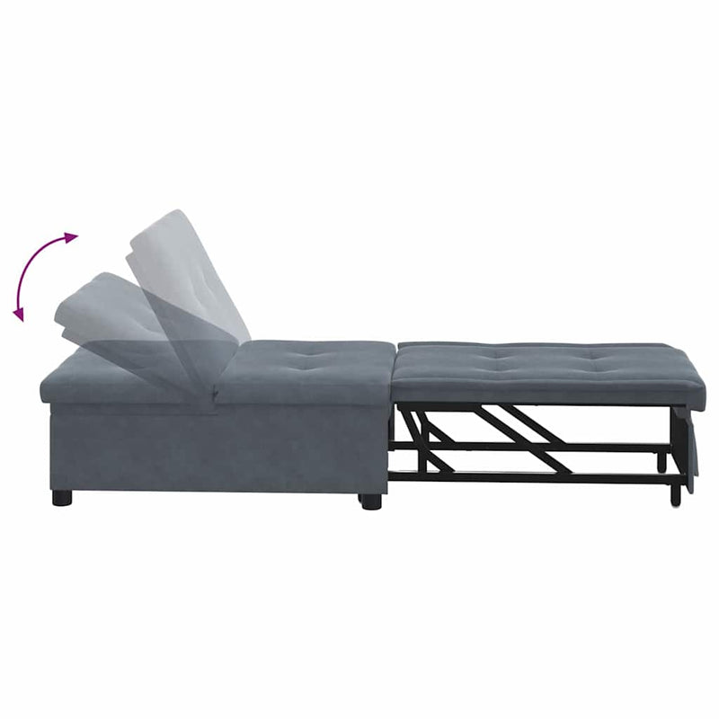 vidaXL Kanapéágy Sötétszürke 67 x 194 x 38 cm Bársony