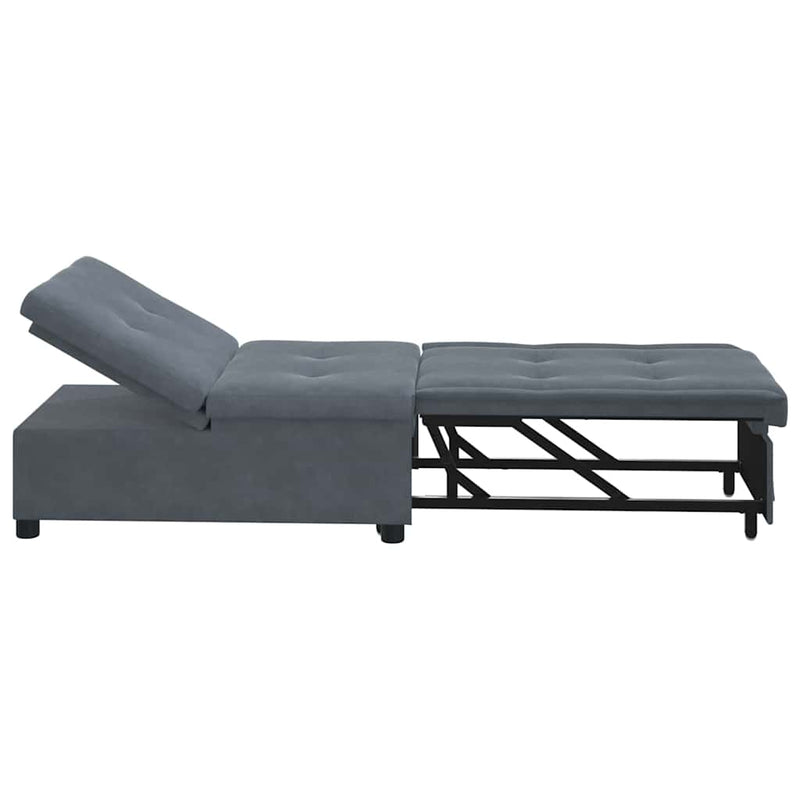 vidaXL Kanapéágy Sötétszürke 67 x 194 x 38 cm Bársony