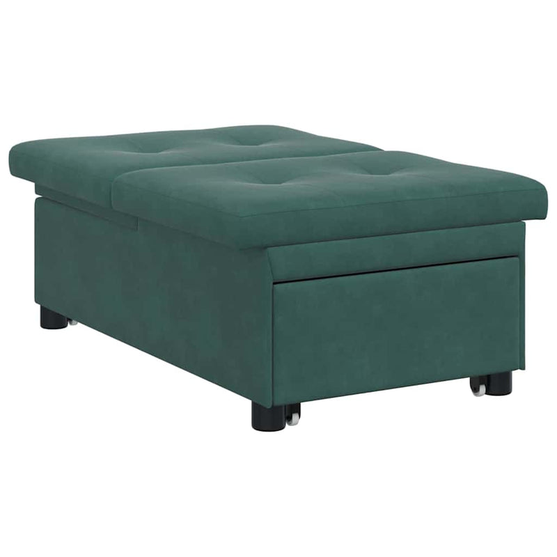 vidaXL Kanapéágy Sötétzöld 67 x 194 x 38 cm Bársony