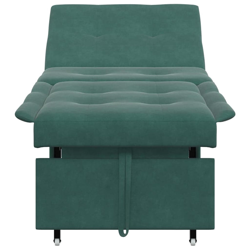 vidaXL Kanapéágy Sötétzöld 67 x 194 x 38 cm Bársony