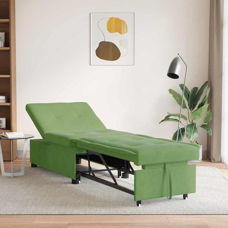 vidaXL Kanapéágy Világos zöld 67 x 194 x 38 cm Bársony