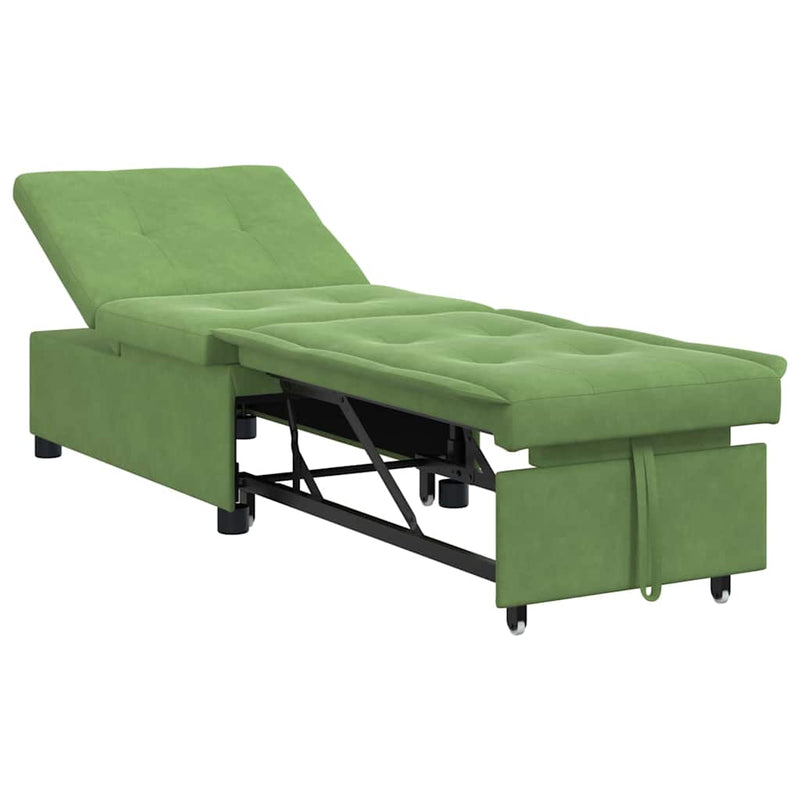 vidaXL Kanapéágy Világos zöld 67 x 194 x 38 cm Bársony