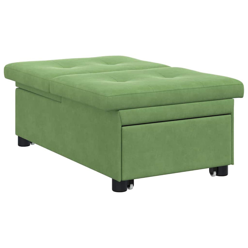 vidaXL Kanapéágy Világos zöld 67 x 194 x 38 cm Bársony