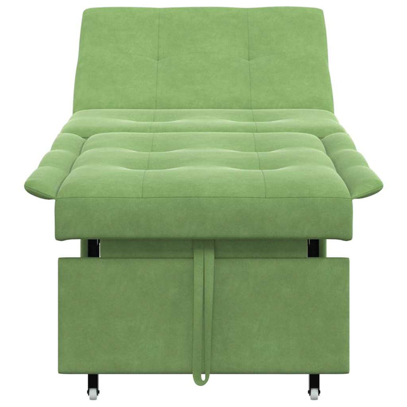 vidaXL Kanapéágy Világos zöld 67 x 194 x 38 cm Bársony