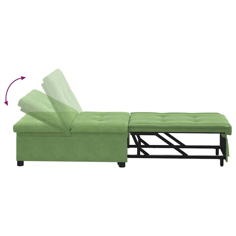 vidaXL Kanapéágy Világos zöld 67 x 194 x 38 cm Bársony