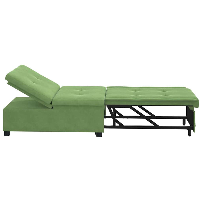vidaXL Kanapéágy Világos zöld 67 x 194 x 38 cm Bársony