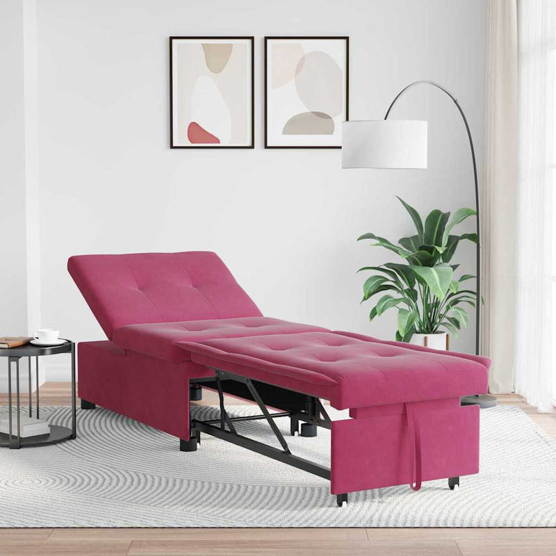 vidaXL Kanapéágy bordó 67 x 194 x 38 cm Bársony