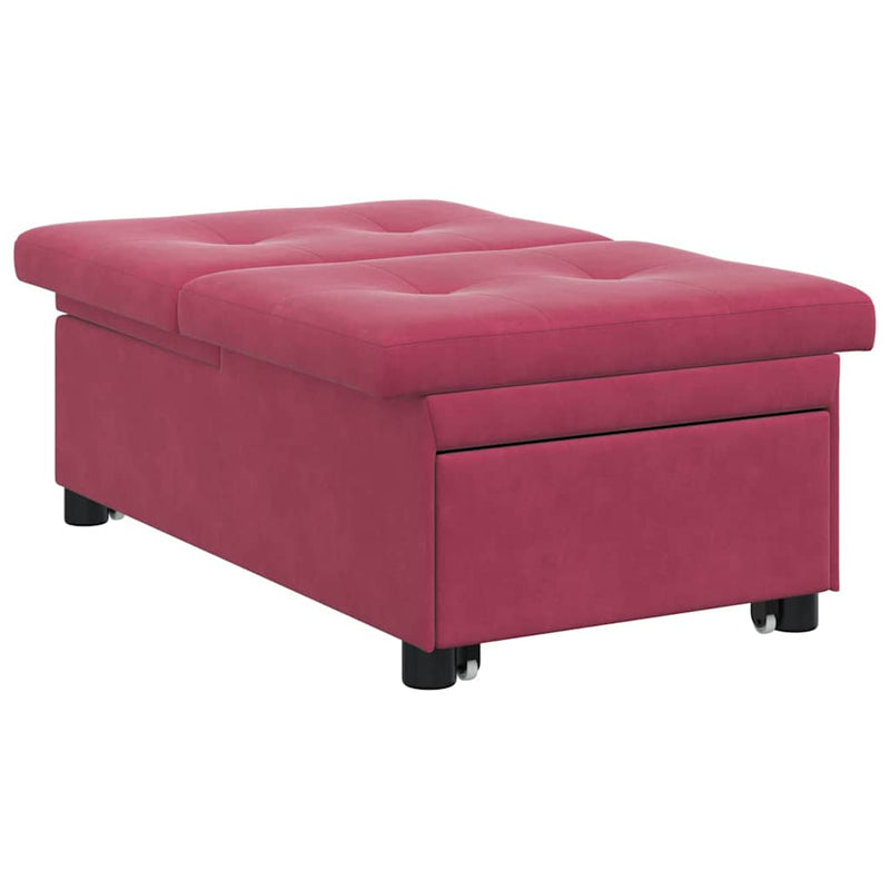vidaXL Kanapéágy bordó 67 x 194 x 38 cm Bársony