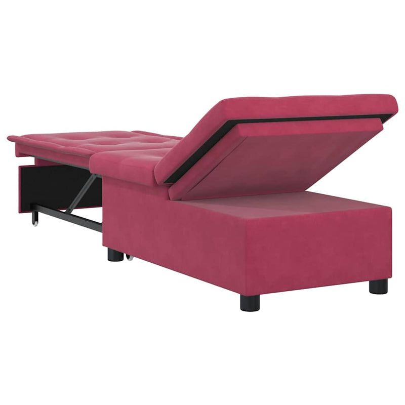 vidaXL Kanapéágy bordó 67 x 194 x 38 cm Bársony