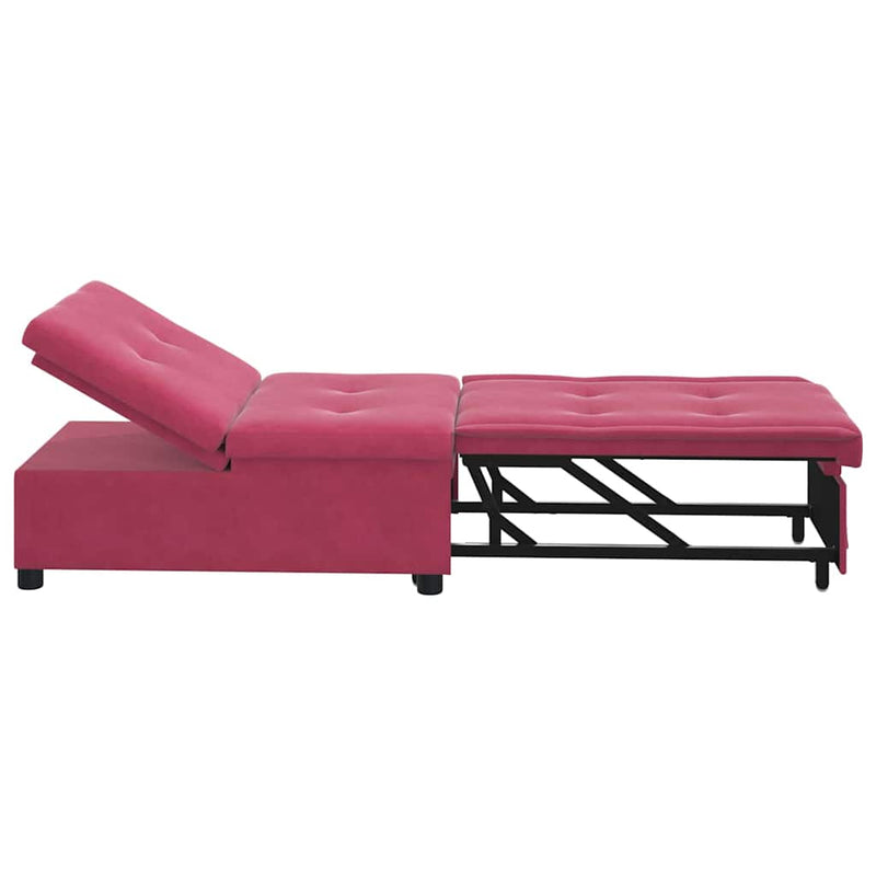 vidaXL Kanapéágy bordó 67 x 194 x 38 cm Bársony