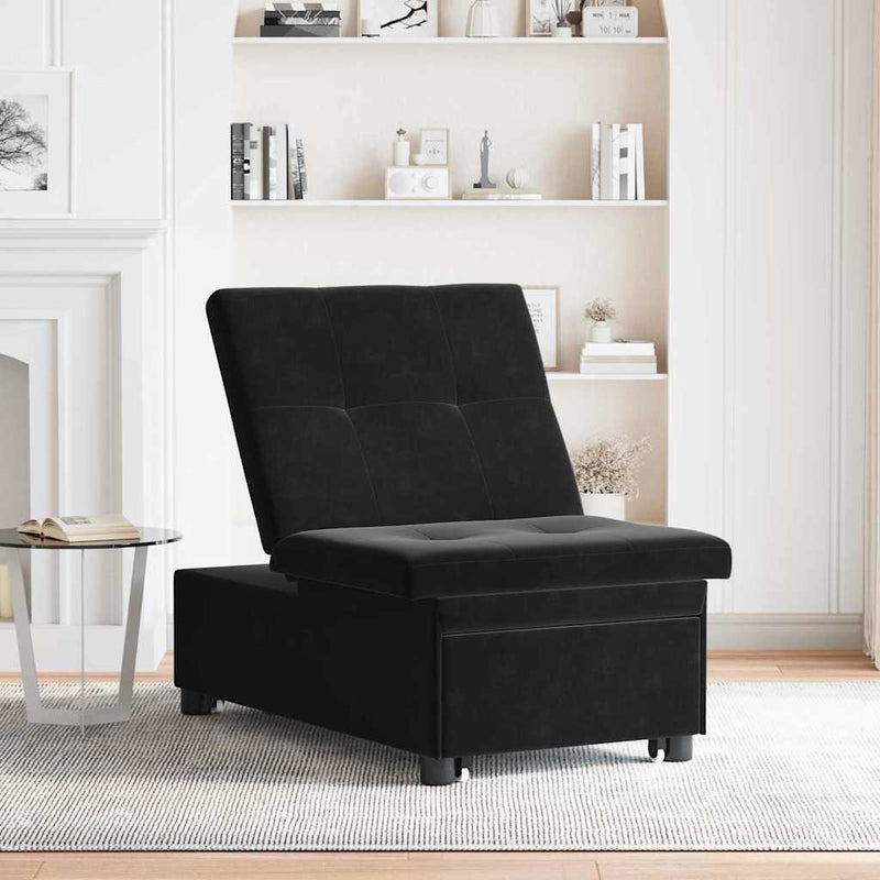 vidaXL Kanapéágy Fekete 67 x 194 x 38 cm Bársony