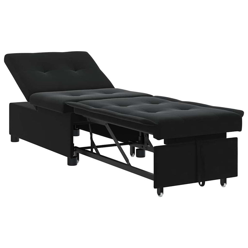 vidaXL Kanapéágy Fekete 67 x 194 x 38 cm Bársony