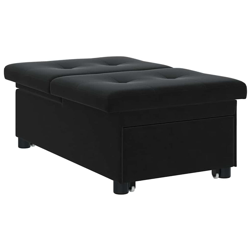 vidaXL Kanapéágy Fekete 67 x 194 x 38 cm Bársony