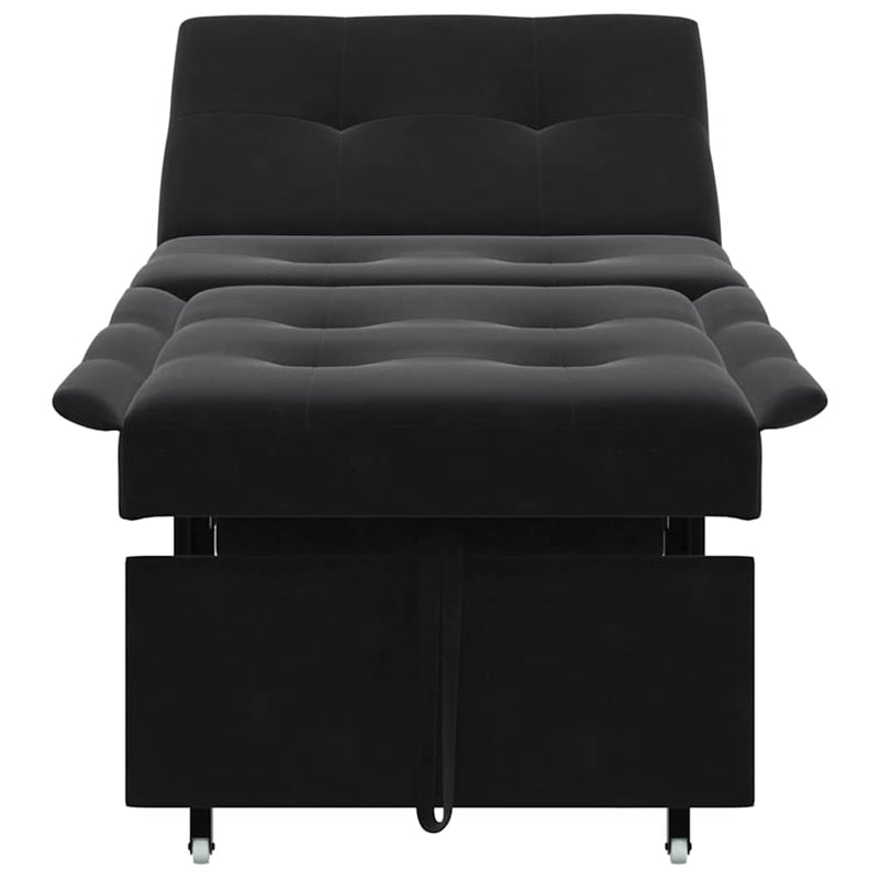 vidaXL Kanapéágy Fekete 67 x 194 x 38 cm Bársony