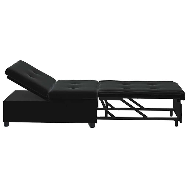 vidaXL Kanapéágy Fekete 67 x 194 x 38 cm Bársony