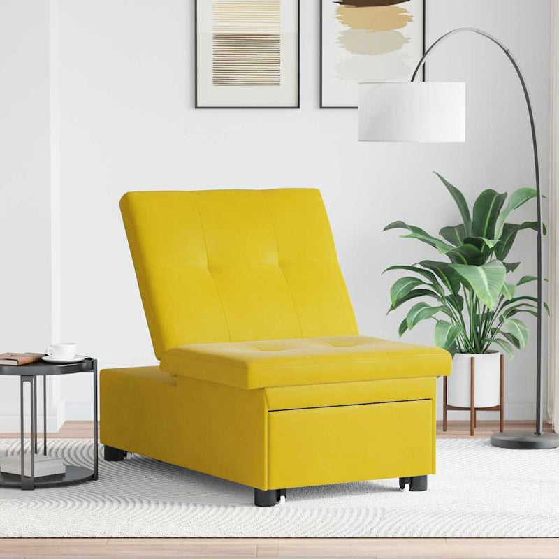 vidaXL Kanapéágy Sárga 67 x 194 x 38 cm Bársony