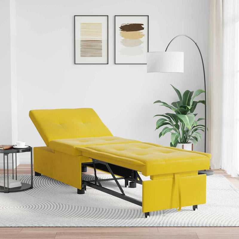 vidaXL Kanapéágy Sárga 67 x 194 x 38 cm Bársony