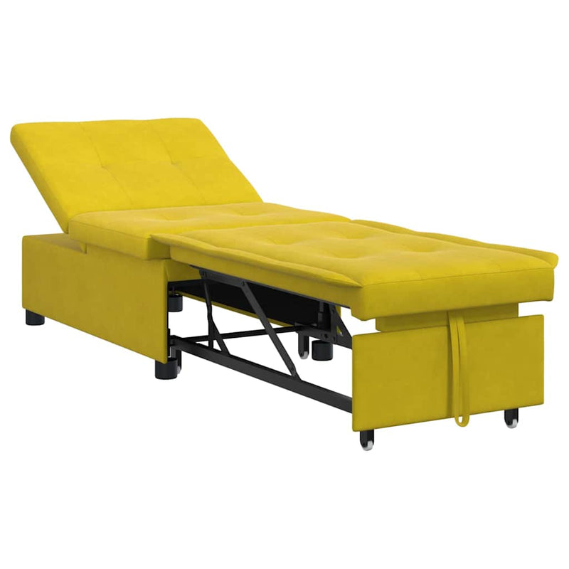 vidaXL Kanapéágy Sárga 67 x 194 x 38 cm Bársony