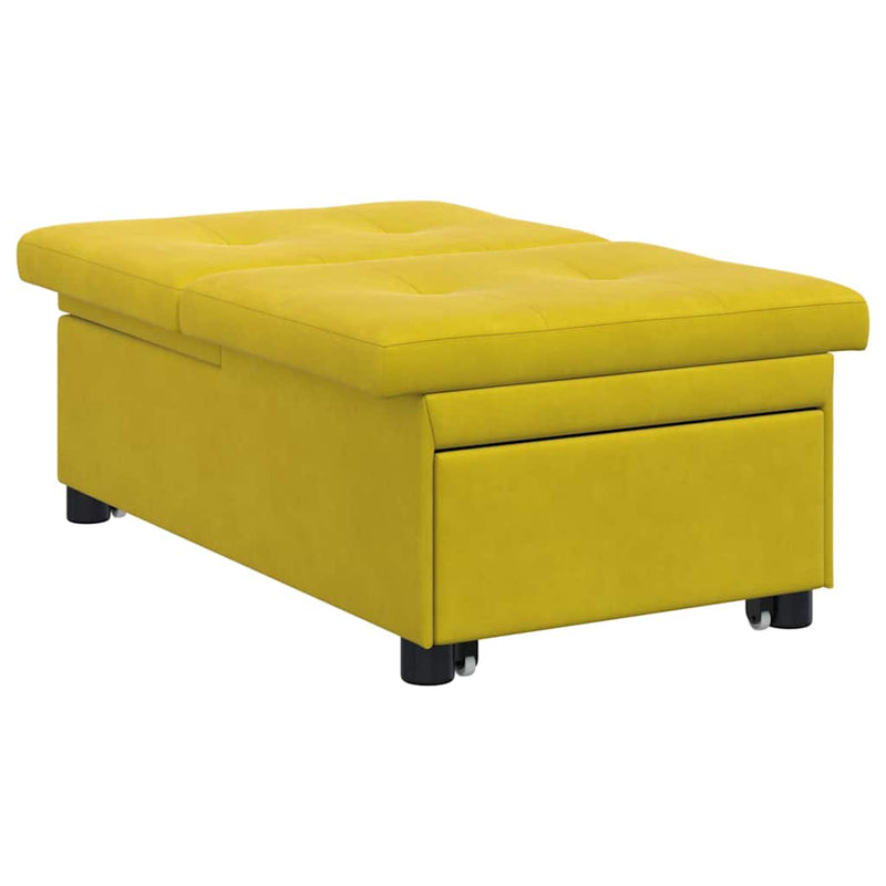 vidaXL Kanapéágy Sárga 67 x 194 x 38 cm Bársony