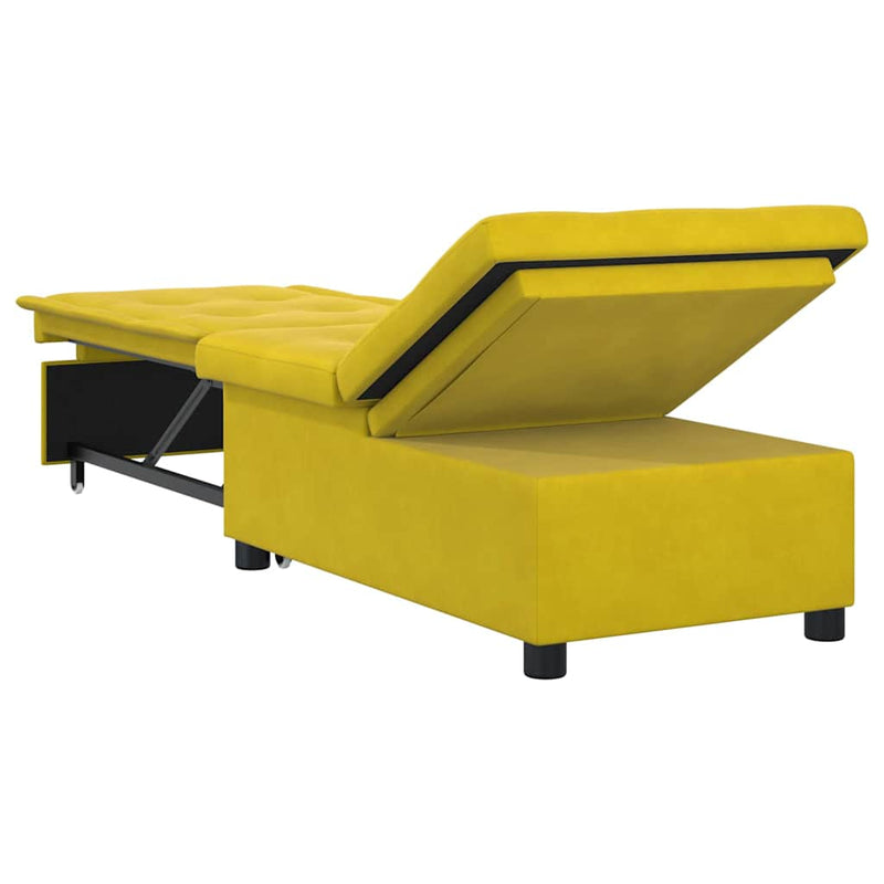 vidaXL Kanapéágy Sárga 67 x 194 x 38 cm Bársony