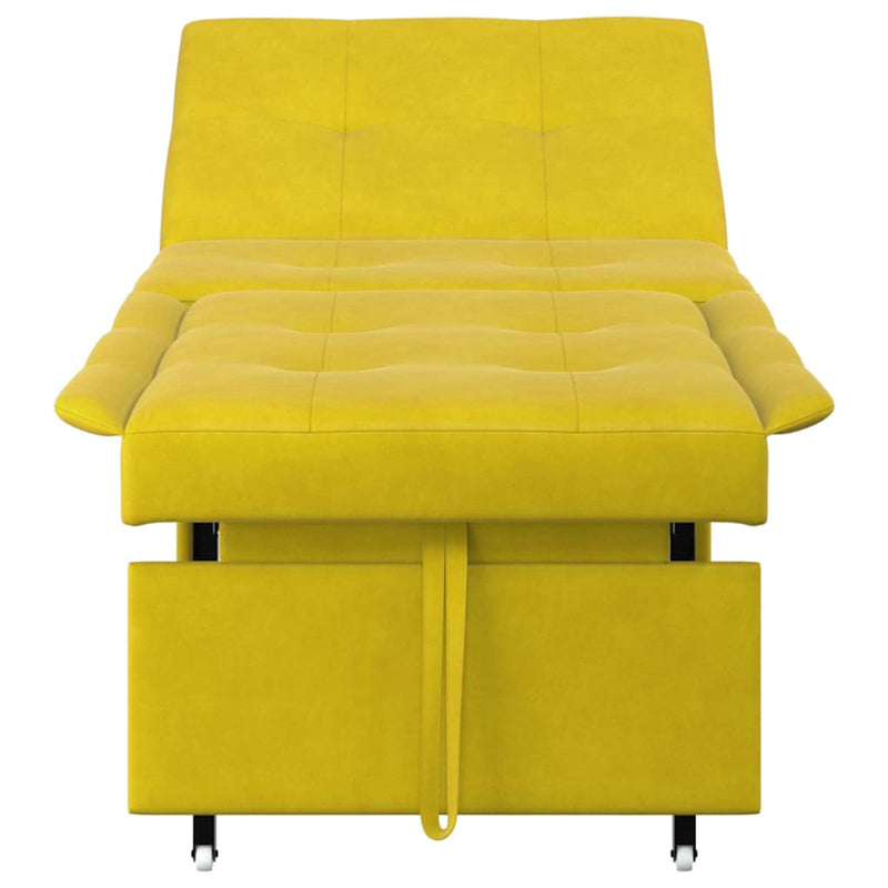 vidaXL Kanapéágy Sárga 67 x 194 x 38 cm Bársony