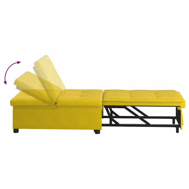 vidaXL Kanapéágy Sárga 67 x 194 x 38 cm Bársony