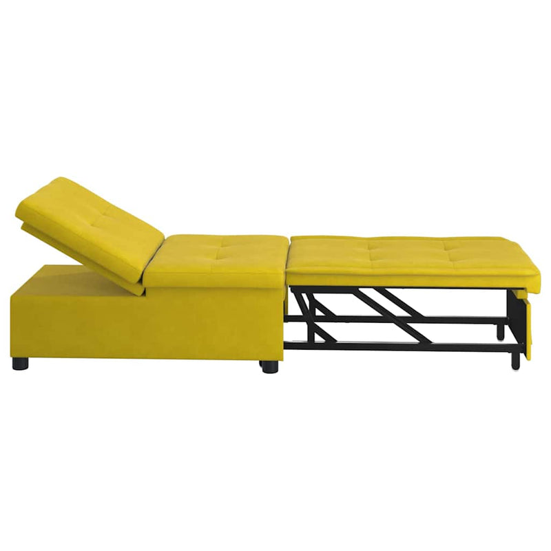 vidaXL Kanapéágy Sárga 67 x 194 x 38 cm Bársony
